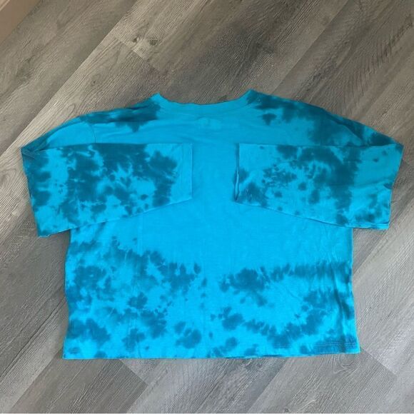 MTV Boxy Crop Top Blue Tie Dye Long Sleeve Plus XXL - Picture 7 of 11